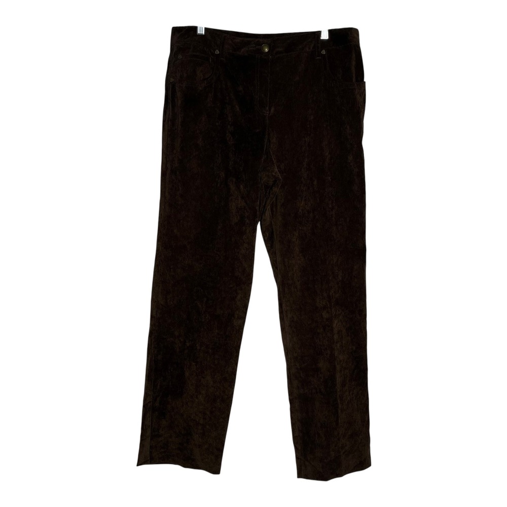 New Directions‎ Women's Brown Velvet Straight Leg Pants Size 16